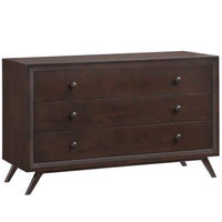 Modway - Tracy Bois Commode, Cappuccino-Style moderne du milieu du siècle