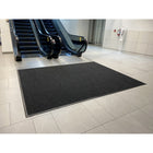 Edgewood - Tapis D'entrée Supreme Knob Pour Trafic Intense - 6 pi 10 po l x 6 pi L - Charbon avec bordures noires-100% polypropylène teint dans la masse, stabilisé aux UV, aiguilleté et bouclé, avec support en caoutchouc