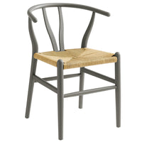 Modway - Amish 32" Chaise d’accent pour salle à manger - Gris clair-Chaise à manger en bois d’orme