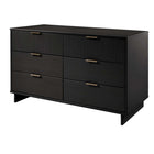Manhattan Comfort - Granville commode moderne double large de 55,04 po - noir-Recommandé pour les téléviseurs jusqu'à 50 pouces