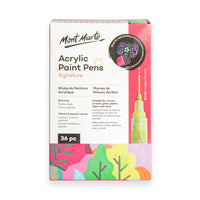 Mont Marte - Feutres acryliques Signature - Pointe large - Assortis - Lot de 36-Pointe large et audacieuse: Les pointes larges permettent de créer des lignes nettes et audacieuses et de remplir de plus grandes surfaces avec plus de contrôle et de couvrance