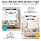 Bell+Howell - Ventilateur de plafond CannonX à profil bas de 50 cm (19,7 po) avec éclairage et télécommande - Noir-6 vitesses de ventilation réglables offrent un débit d'air allant jusqu'à 1026 pi3/min, de la brise douce et relaxante à une circulation puissante dans toute la pièce