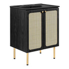 Modway - Chaucer 24" Vanette de salle de bain - Noir noir-MDF et panneau de particules