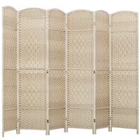 HOMCOM - Paravent autoportant 6 panneaux tressé à la main pour bureau à domicile, chambre - chêne clair-Conception pliante à 6 panneaux avec 15 charnières métalliques pour un rangement facile  
