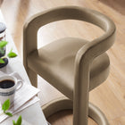 Modway - Winslow Performance Velvet Tabouret de comptoir - Taupe-Repose-pieds en acier inoxydable