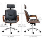 HOMCOM - Fauteuil de bureau avec repose-tête amovible et roulettes - noir-Le support de tête peut être retiré selon vos besoins