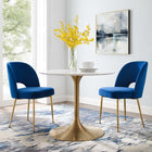 Modway - Rouse Salle à manger Fauteuil d’appoint Ensemble de 2 - Marine-Revêtement en velours de performance