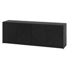 Hudson&Canal - Meuble TV Renad pour téléviseurs jusqu'à 78" - Grain noir-Le dessus a une capacité de poids de 75 lb, les étagères réglables peuvent supporter 25 lb chacune