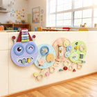 Qaba - Planche d’activités Montessori chenille - centre d’activités d’apprentissage pour salle de jeux ou chambre d’enfant - multicolore-Le design mural économise de l'espace au sol et sert également de décoration charmante pour la chambre 