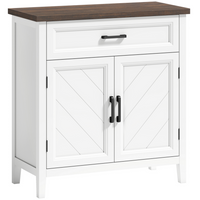 HOMCOM - Buffet étroit moderne de style ferme 30 po avec portes de rangement - blanc-Le tiroir spacieux et l’armoire offrent un rangement généreux pour une vie organisée