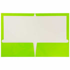 JAM Paper - Chemise de présentation brillante à 2 pochettes - vert lime - Paquet de 6-Taille : 9,5 x 11,5 pouces, 6 par paquet