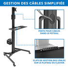 Mount-It - Poste de travail PC mobile-Hauteur maximale du moniteur : 63,5 pouces, Hauteur minimale du moniteur : 42,5 pouces