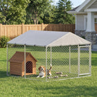 PawHut - Chenil couvert pour chiens de petite et moyenne taille - 7,5 pi L x 7,5 pi l x 5,6 pi H-Acier galvanisé robuste 
