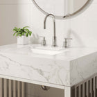Modway - Gridiron 30" Vanette de salle de bain - Argent blanc-Acier inoxydable