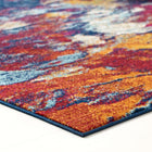 Modway - Entourage Feuillage Moderne Abstrait contemporain Tapis de 5 pi l x 8 pi L - Bleu Orange Jaune Rouge-Dessous en caoutchouc de prise