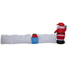 GEMMY - Panneau gonflable Joyeux Noël avec le Père Noël - 94 cm x 274 cm-Se dégonfle pour un rangement facile