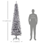 HOMCOM - Arbre de Noël artificiel fin floqué de neige artificielle 7.5pi-L'arbre en forme fine est peu encombrant 