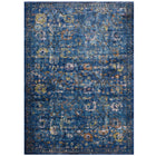 Modway - Minu Treillis floral vieilli Tapis 4 pi l x 6 pi L - Bleu foncé, jaune et orange-Tapis à treillis floral vieilli