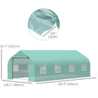 Outsunny - Serre tunnel à pied 20 pi x 10 pi x 7 pi, vert-Structure en acier galvanisé renforcé avec revêtement en poudre pour une durabilité longue durée  
