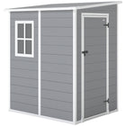 Outsunny abri de rangement extérieur adossé 4 x 5 pi avec plancher-Sert d'abri à outils, d'abri à vélos, d'abri pour générateur ou de rangement pour tondeuse à gazon  
