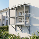 PawHut - Catio enclos extérieur pour chat, boîte de fenêtre 39,4 po L - gris-Le toit en asphalte imperméable offre une protection pour une utilisation en extérieur ou en intérieur 