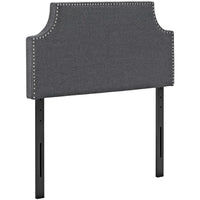 Modway - Laura Tissu rembourré Tête de lit jumelée, Gris-Rembourrage fin en polyester