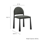 Modway - Hayley Tissu rembourré Fauteuil d’appoint de salle à manger - Anthracite noire-Siège rembourré