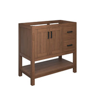 Modway - Ashlyn 36" Armoire de toilette de salle de bain (lavabo non inclus) - Noyer-Bois de Mindi massif