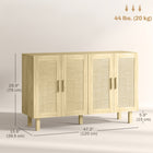 HOMCOM - Buffet boho 47,2 po L - bois naturel-Étagères réglables permettant de ranger des objets plus grands 