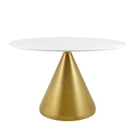 Modway - Tupelo Ovale de 48 po Table à manger, Or Blanc-Table à manger moderne
