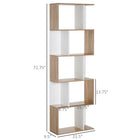 HOMCOM - Étagère géométrique à 5 niveaux pour bureau à domicile et salon - blanc-Affichez facilement vos livres préférés, photos, objets de collection et plus encore 