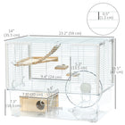 PawHut - Cage pour Hamsters et Gerbilles - Blanc-Porte avant pour un accès facile