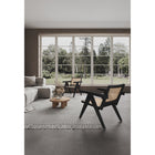Manhattan Comfort - Hamlet fauteuil d’appoint style industriel chic 22,64" - noir et cannage naturel - lot de 2-Canne fine naturelle fabriquée à partir de rotin de bois authentique