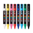 Posca - Marqueurs de peinture à base d'eau - Pointe moyenne réversible (1,8-2,5 mm) - Couleurs assorties - paquet de 8-La pointe en forme de balle offre un meilleur contrôle et une plus grande précision.