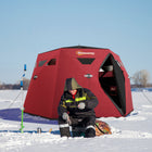 Outsunny - Abri De Pêche Sur Glace 4 Personnes- Tente De Pêche Sur Glace Pop-Up- Rouge-Installation ultra-rapide pour une préparation instantanée et sans effort 
