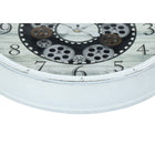Monarch Specialties - Horloge - 20 po Rond - Mécanisme D'Engrenage - Horloge Murale - Blanc Antique - Transitionnel-Des repères numériques imprimés faciles à lire et des aiguilles en métal blanc derrière une surface en verre transparent, pour une horloge analogique pratique et décorative à ajouter à votre décoration intérieure