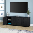 Hudson&Canal - Meuble TV Canton pour téléviseurs jusqu'à 75" - Grain noir-Dimensions du produit : 15" L x 68" l x 24" H