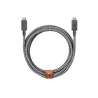 Native Union - Câble Belt USB-C vers USB-C 2,4m 240W - Zèbre-Une solution de charge quotidienne conçue avec la prise en charge de Power Delivery pour la charge la plus rapide jamais réalisée dans un style raffiné