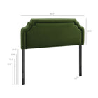 Modway - Magnolia Taille Velvet Performance Résistant aux Taches Tête de lit Queen size - Vert mousse-Tête de lit capitonnée Queen size