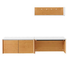 Modway - Kinetic Support mural de 38" Bureau avec armoire et tablette - White Natural-Bureau, armoire et tablette murales