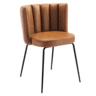 Modway - Virtue Cuir végane Chaise à manger Ensemble de 2 - Black Tan-Rembourrage en mousse dense