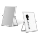 Quartet - Miroir de bureau double face et tableau effaçable à sec - 5 po x 7 po - cadre argent-Format compact :  ses dimensions de 12,7 x 17,8 cm (5 x 7 po) lui permettent de se glisser facilement sur un bureau, une étagère ou une coiffeuse 