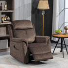 HOMCOM - Fauteuil inclinable manuel avec fonction massage et poches latérales - brun-Choisissez une position droite ou n'importe quel angle (jusqu'à 135°), avec le repose-pieds relevé, en tirant sur la languette latérale 