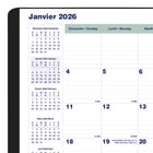 Blueline - 2026 Agenda mensuel Essential 16 mois - 9-1/4" x 7-1/4" - Noir - Bilingue-Coins détachables