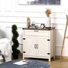 HOMCOM - Buffet 29,9 po L pour cuisine de style ferme - blanc-Grand espace de rangement avec un plan de travail, un tiroir et une armoire à porte 