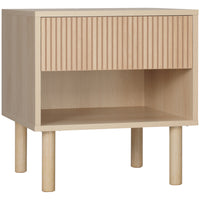 HOMCOM - Table de nuit moderne avec tiroir et étagère ouverte - bois naturel-Les tons naturels du bois mettent en valeur la décoration de votre intérieur 