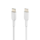 Belkin - Câble USB-C vers USB-C - 1 m - Blanc -UNE DURABILITÉ SUPÉRIEURE : Le câble Belkin BoostCharge a été testé pour résister à plus de 8 000 plis, et est plus durable qu'un câble USB-C classique.