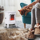 HOMCOM - Poêle électrique avec protection contre la surchauffe - 750W/1500W - blanc-Couvre une surface entre 161 et 215 pieds carrés