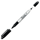 Sharpie - Marqueur permanent à double pointe − Noir (32201)-L’encre permanente s’utilise sur le papier, le métal et la plupart des autres surfaces