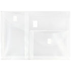 JAM Paper Enveloppes à 3 pochettes avec fermeture à velcro, 9 3/4 x 13 po, transparent, 12/paquet-Taille : 9 3/4 x 13 po